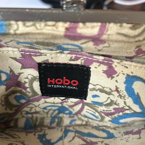 HOBO Burgundy Leather Clutch with Silver Trim - Picture 9 of 16